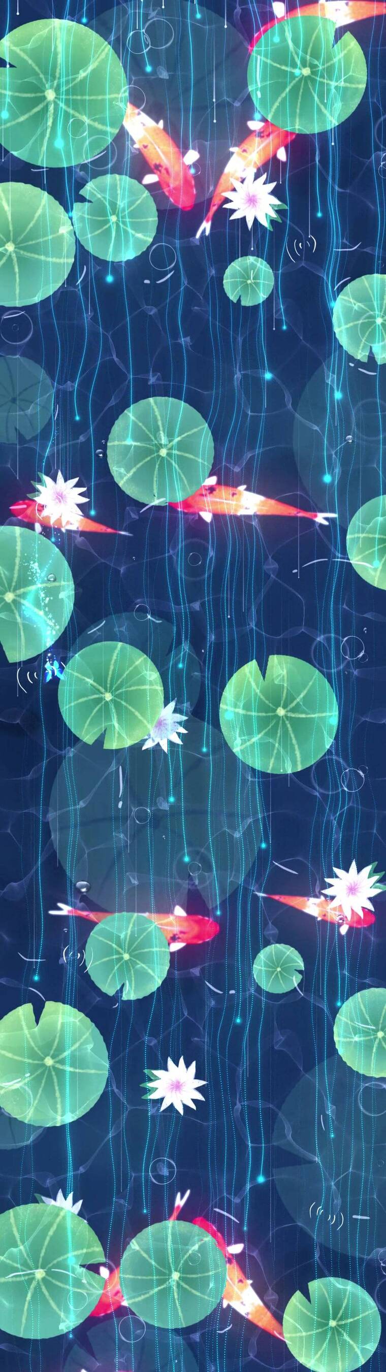 荷花地幕  地面互动 互动投影