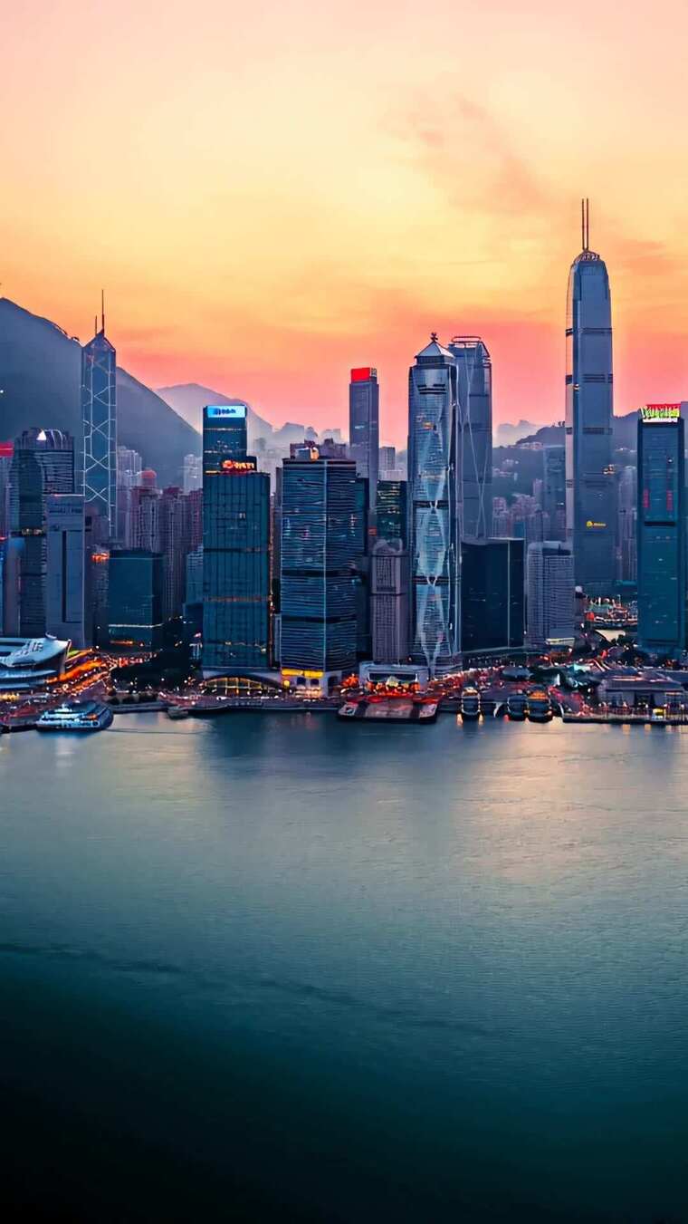 香港维多利亚港城市建筑景观