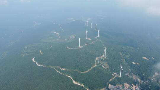 航拍福建江口风电风景4K实拍视频