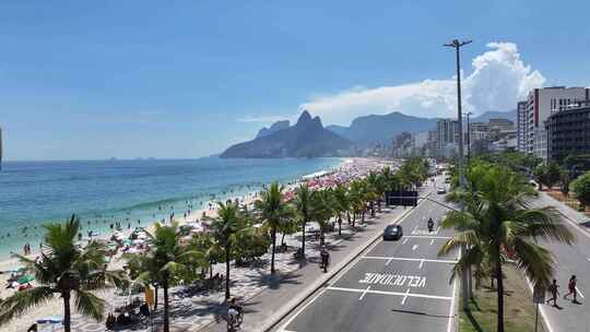 著名的伊帕内玛海滩在市中心里约热内卢巴西视频素材模板下载