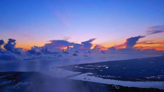 夏天 晚霞 云层 黄昏 日落 天空 海南 空镜