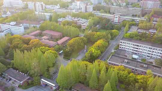 复旦大学校园航拍空镜风光