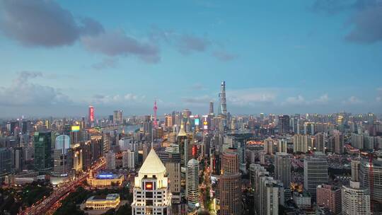 上海商业圈建筑风光航拍香港广场