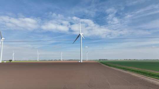 田野上的风力发电厂