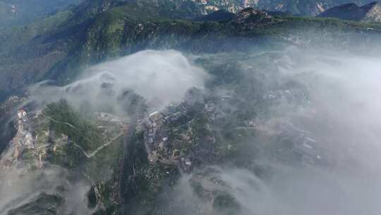 泰山高空云雾缭绕视频素材模板下载