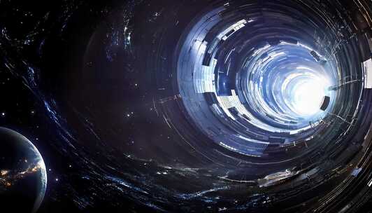 虚拟科技时光黑洞隧道穿梭4K
