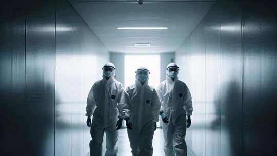 护士节医护人员防护服走廊抗疫团队影像