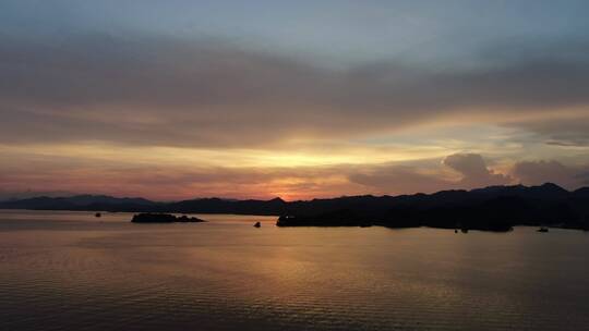 航拍浙江千岛湖自然风景
