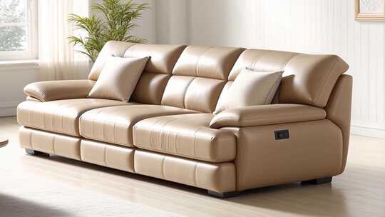 米色皮质沙发室内展示