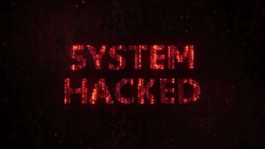 系统被黑的错误信息。计算机病毒或数据泄露视频素材模板下载