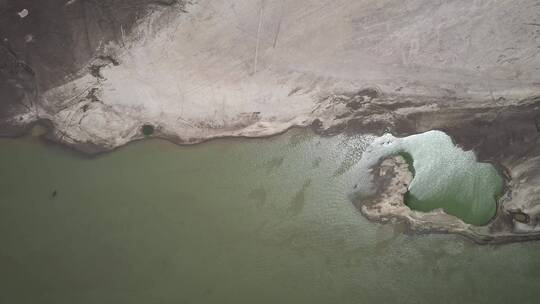 干涸的洞庭湖航拍视频视频素材模板下载