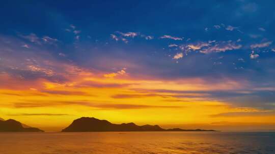 夕阳海滩 观沧海 仰望高山大海