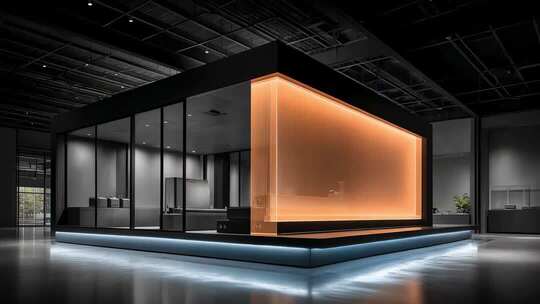 极简主义风格的未来感科技展厅