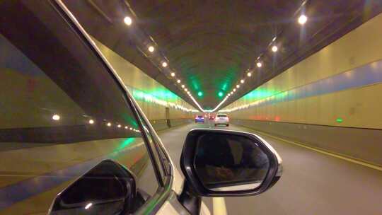 汽车在隧道里行驶视频素材延时摄影