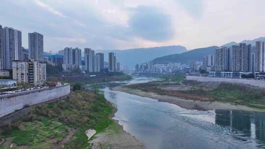 重庆武隆县城大景航拍