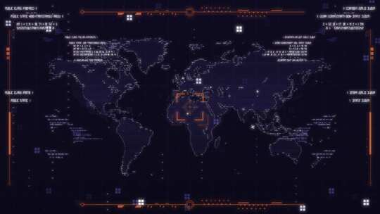 未来高科技V11数字框架中的地球地图