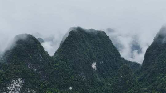 广西高山群山云雾萦绕视频素材模板下载