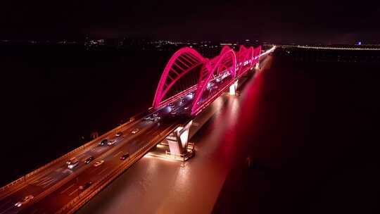 杭州九堡红色九堡大桥视频素材模板下载