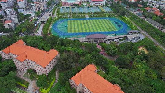 厦门航拍厦门大学建筑风光