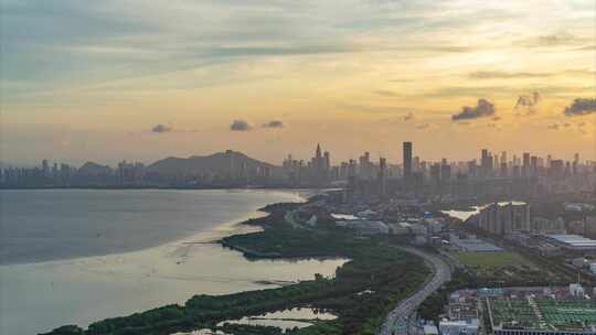 8K深圳南山深圳湾日转夜延时