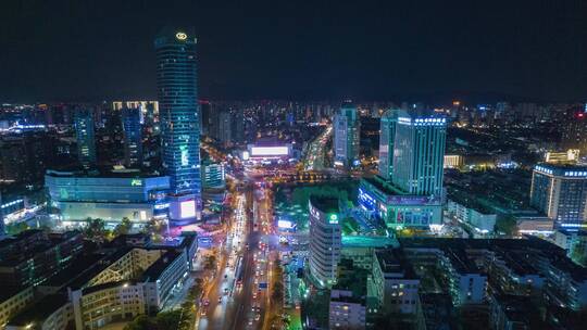 连云港市中心-夜景延时视频素材模板下载