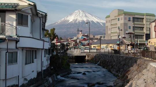 富士山与民居景观