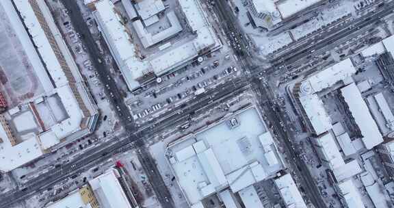 孙吴市冬季雪景航拍空镜