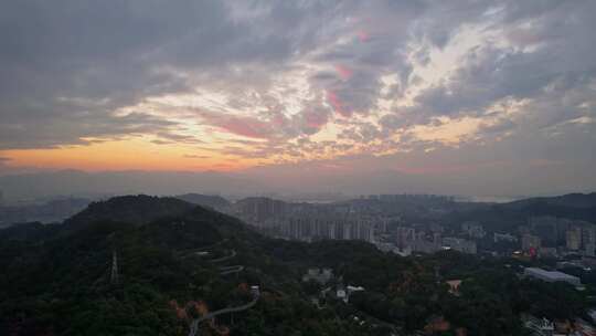 航拍福州梅峰山地公园