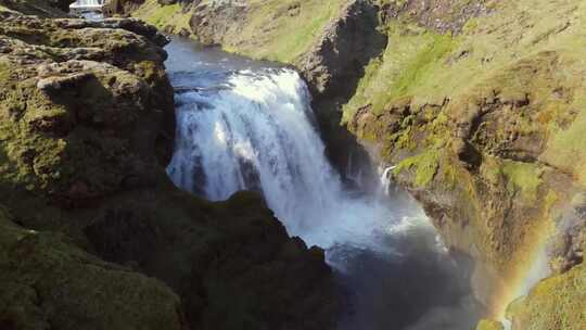 4k航拍冰岛斯科加瀑布徒步合集