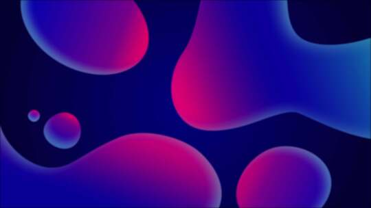 抽象3D斑点循环。蓝粉色元球变形。