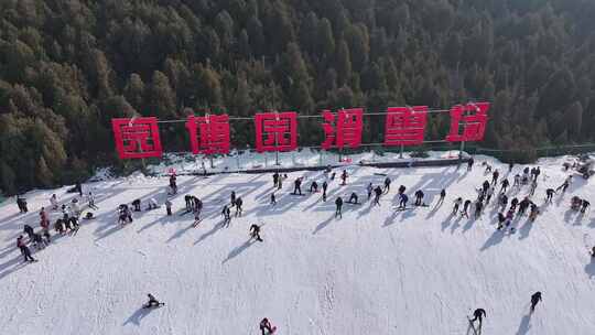 徐州园博园滑雪场的热闹景象