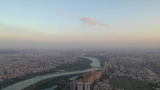 泉州全景航拍市区大景鲤城区丰泽区晋江两岸