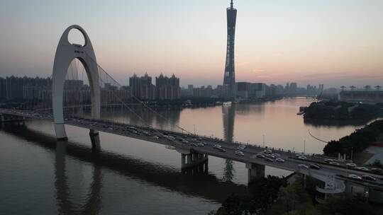 2022广州塔小蛮腰珠江新城猎德大桥二沙岛视频素材模板下载