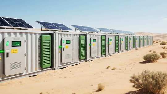 沙漠中的太阳能储能设备