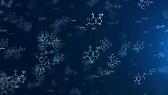 分子或原子，科学或医学和化学公式和方程天