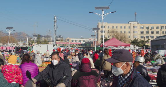 春节赶年集买年货过大年