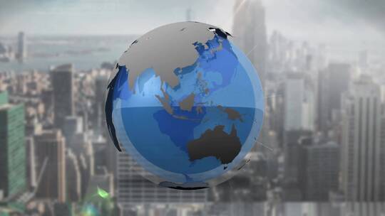 4k全球通讯旅行地球旋转数字动画背景视频