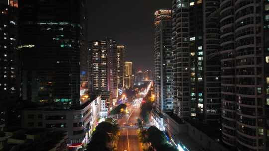 厦门 湖滨西路 大西洋海景城 天虹 夜景航拍