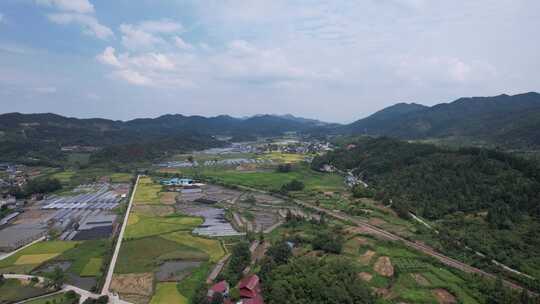 山川丘陵农乡村田园航拍