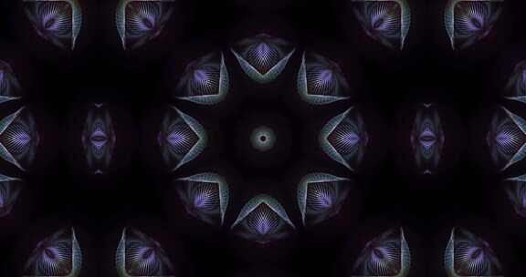 290 4K时尚潮流发光几何动感万花筒背景