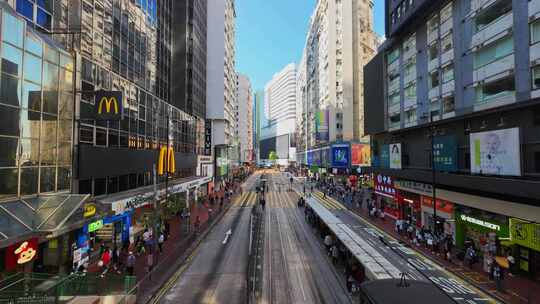 香港街道人流车流视频素材模板下载