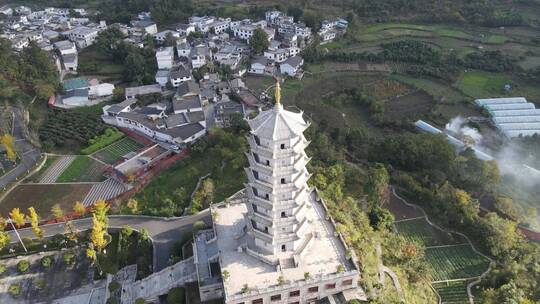 航拍贵阳大兴国寺大善塔