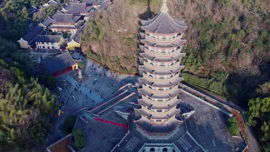 浙江绍兴新昌大佛寺航拍视频视频素材模板下载