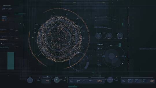 大数据HUD科幻科技屏幕操作系统交互界面