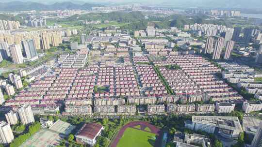 杭州滨江东冠社区城中村城市居住小区航拍