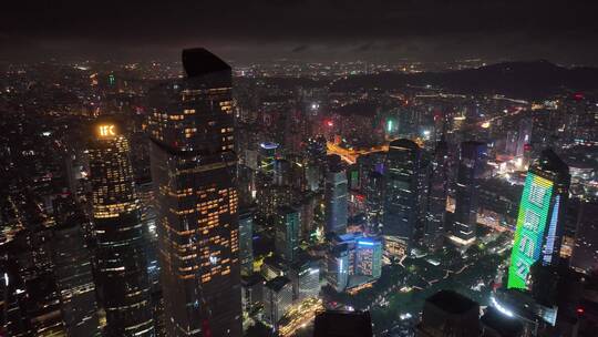 珠江新城夜景航拍