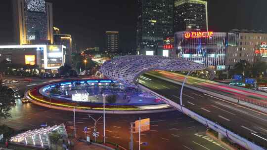 上海五角场夜景延时