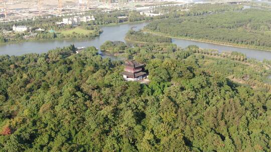 航拍浙江绍兴城市建设