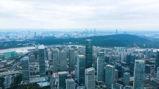 航拍广西南宁五象新区东盟总部基地