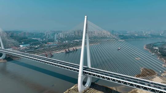 重庆白居寺大桥航拍视频素材模板下载